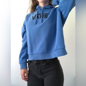 Vans Cropped Blue Sweater with Hood - Women’s Medium